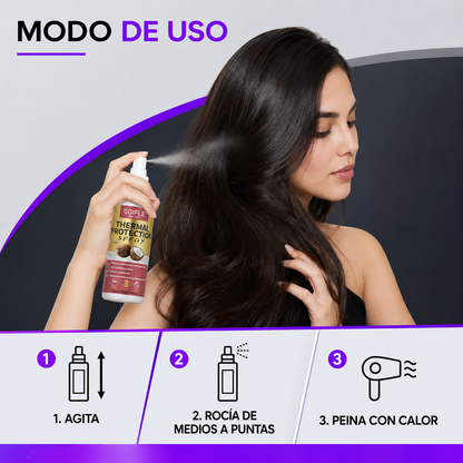 Spray Protector Térmico de Coco para el Cabello | Protección hasta 450 °F